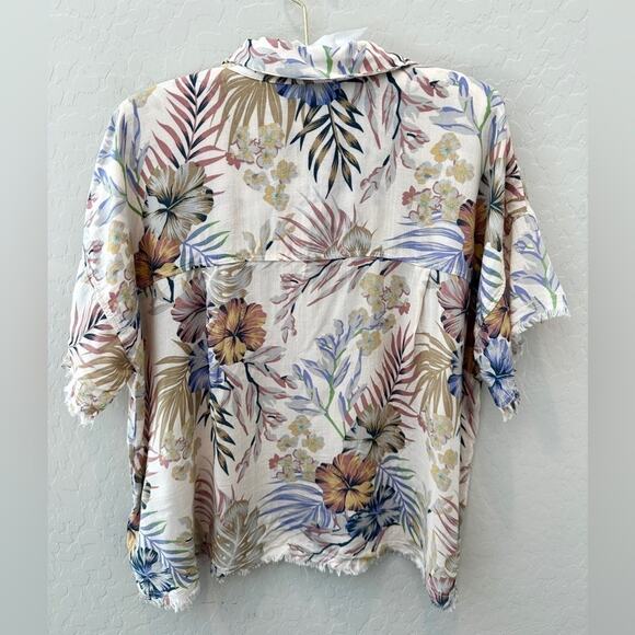 PHILOSOPHY | Leaf Print Short Sleeve Button Up Shirt NWT | Large - Picture 4 of 8